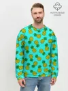 Мужской свитшот базовый / Ананасы аква