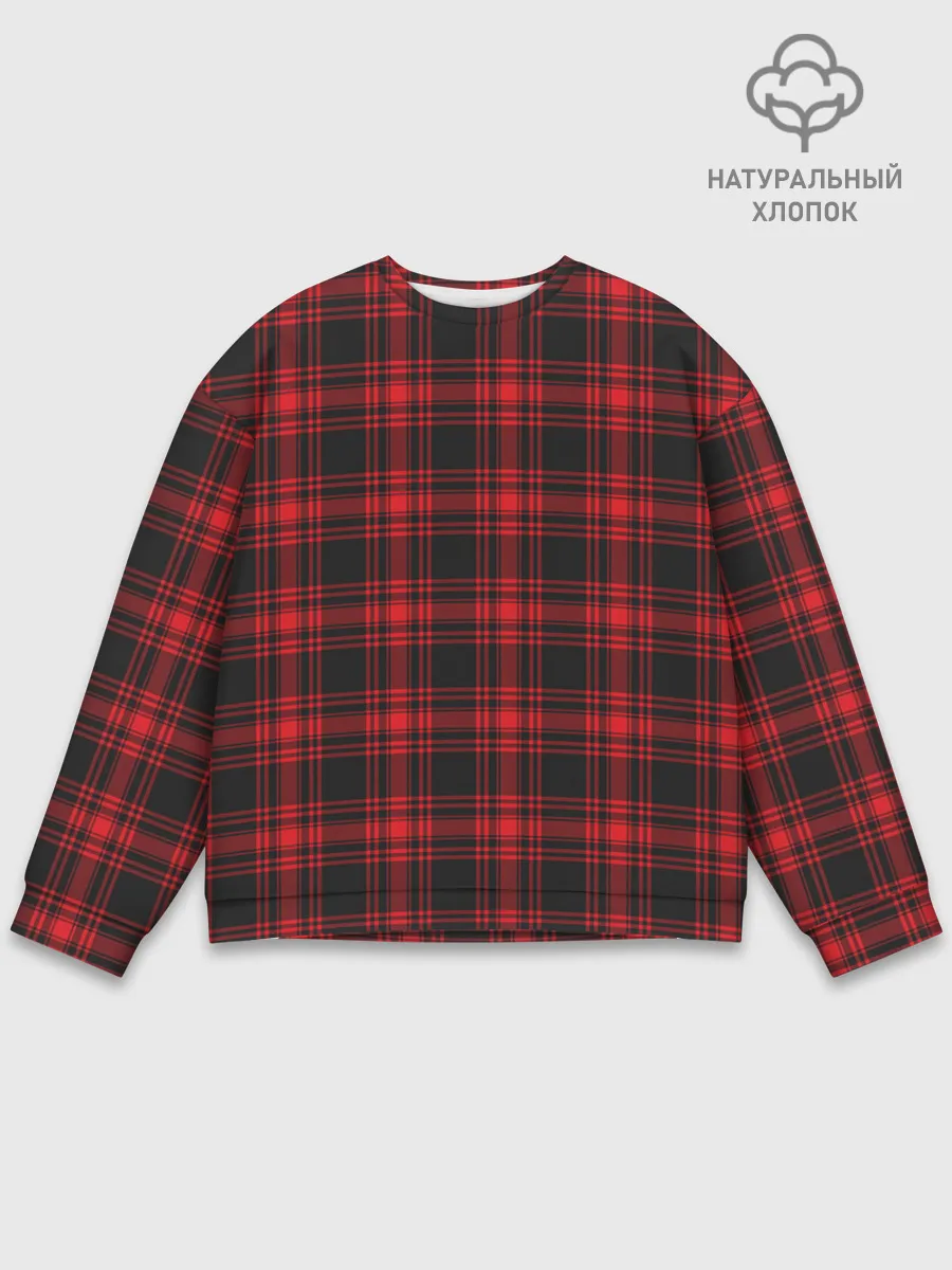 Мужской свитшот базовый / Красная клетка