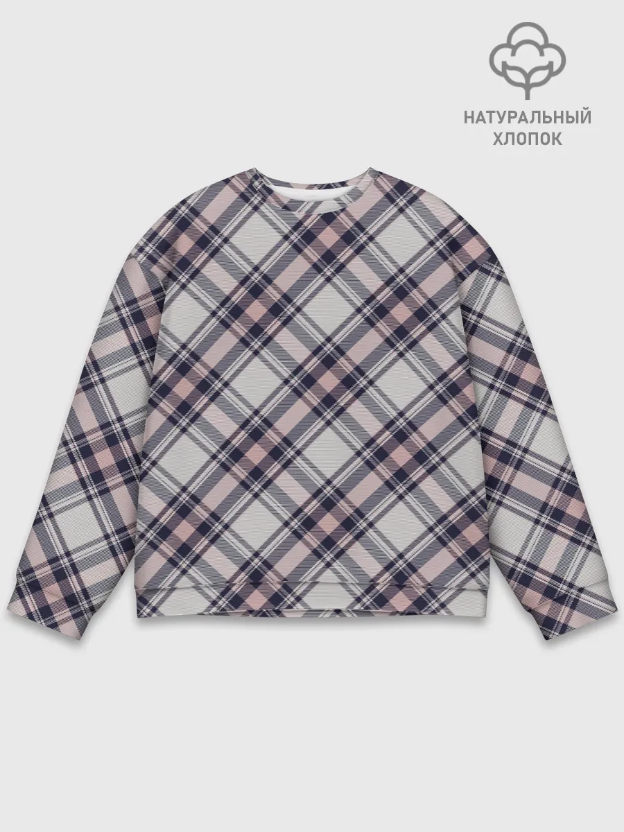 Мужской свитшот базовый / Текстура в клетку