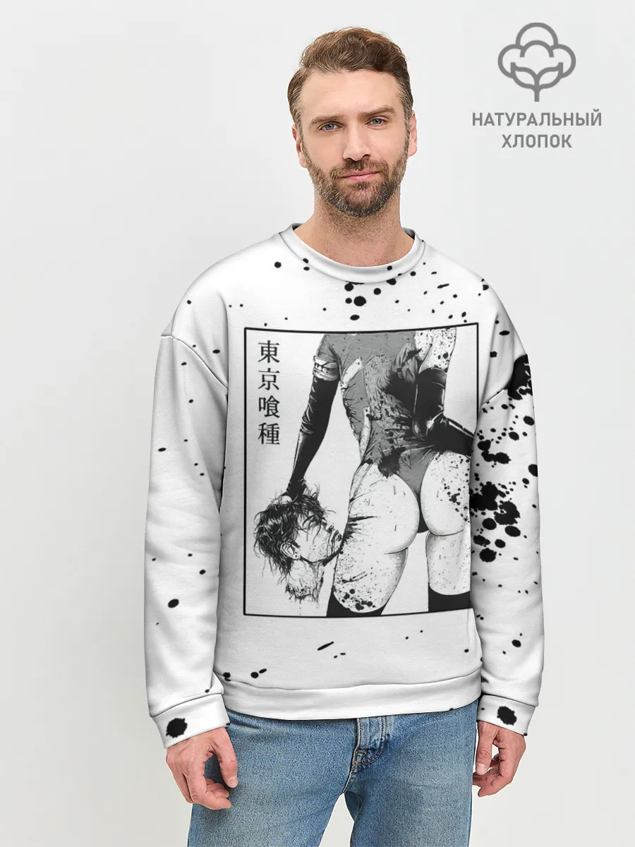 Мужской свитшот базовый / Токийский гуль голова