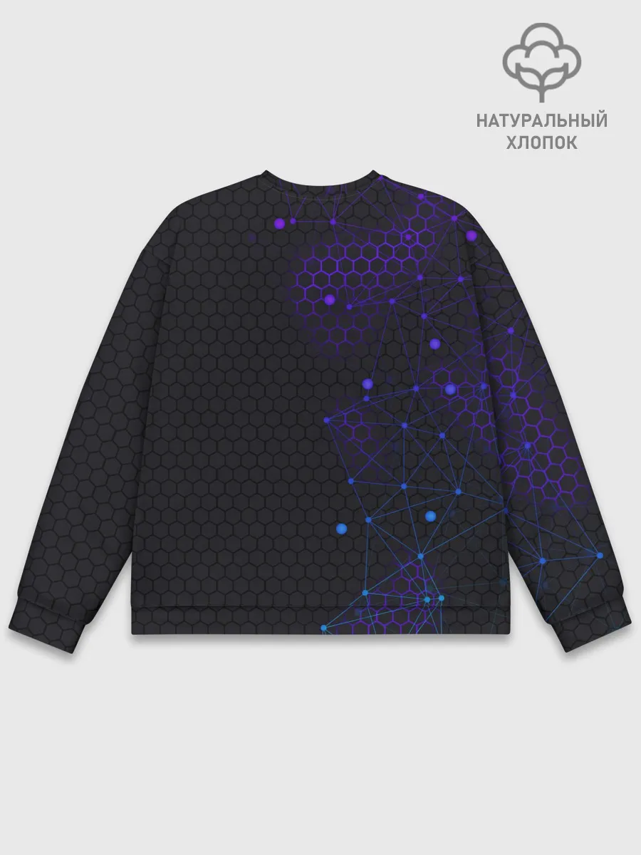 Мужской свитшот базовый / СОТЫ НЕОН - ГЕОМЕТРИЯ