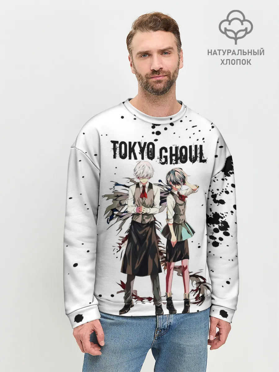 Мужской свитшот базовый / Канеки Кен и Тоука Киришима