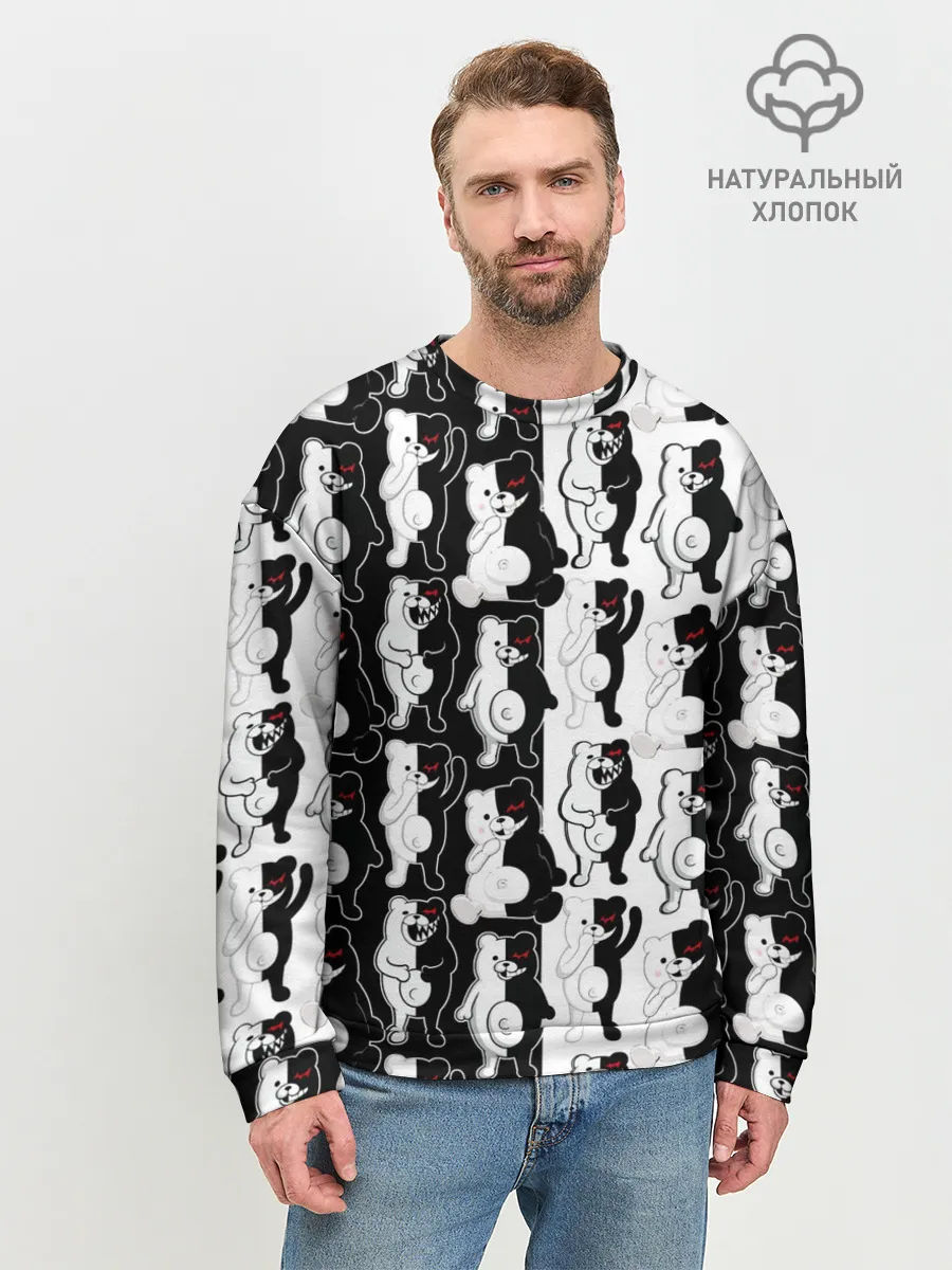 Мужской свитшот базовый / MONOKUMA / МОНОКУМА ПАТТЕРН