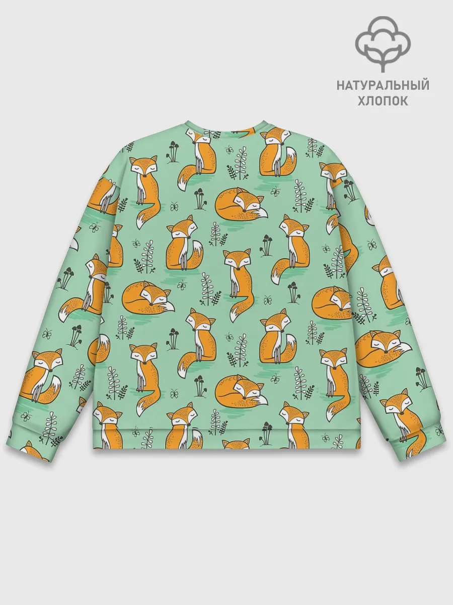 Мужской свитшот базовый / Лиса с Грибами