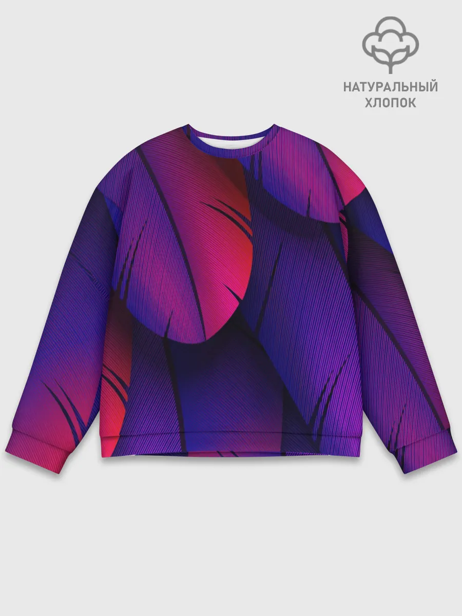 Мужской свитшот базовый / Фиолетовые Перья
