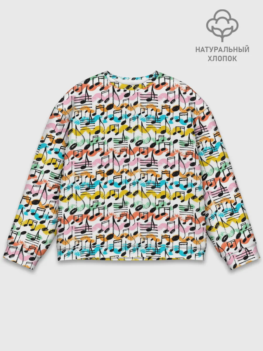 Мужской свитшот базовый / Музыкальные Ноты