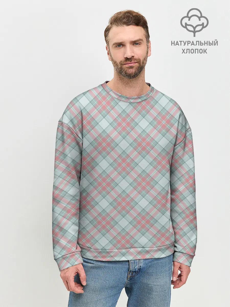Мужской свитшот базовый / Узор в клетку