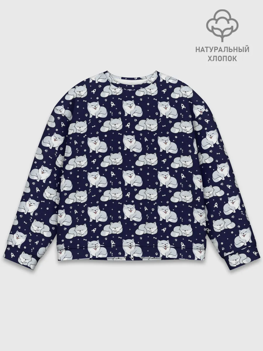 Мужской свитшот базовый / Милая Шиба Ину