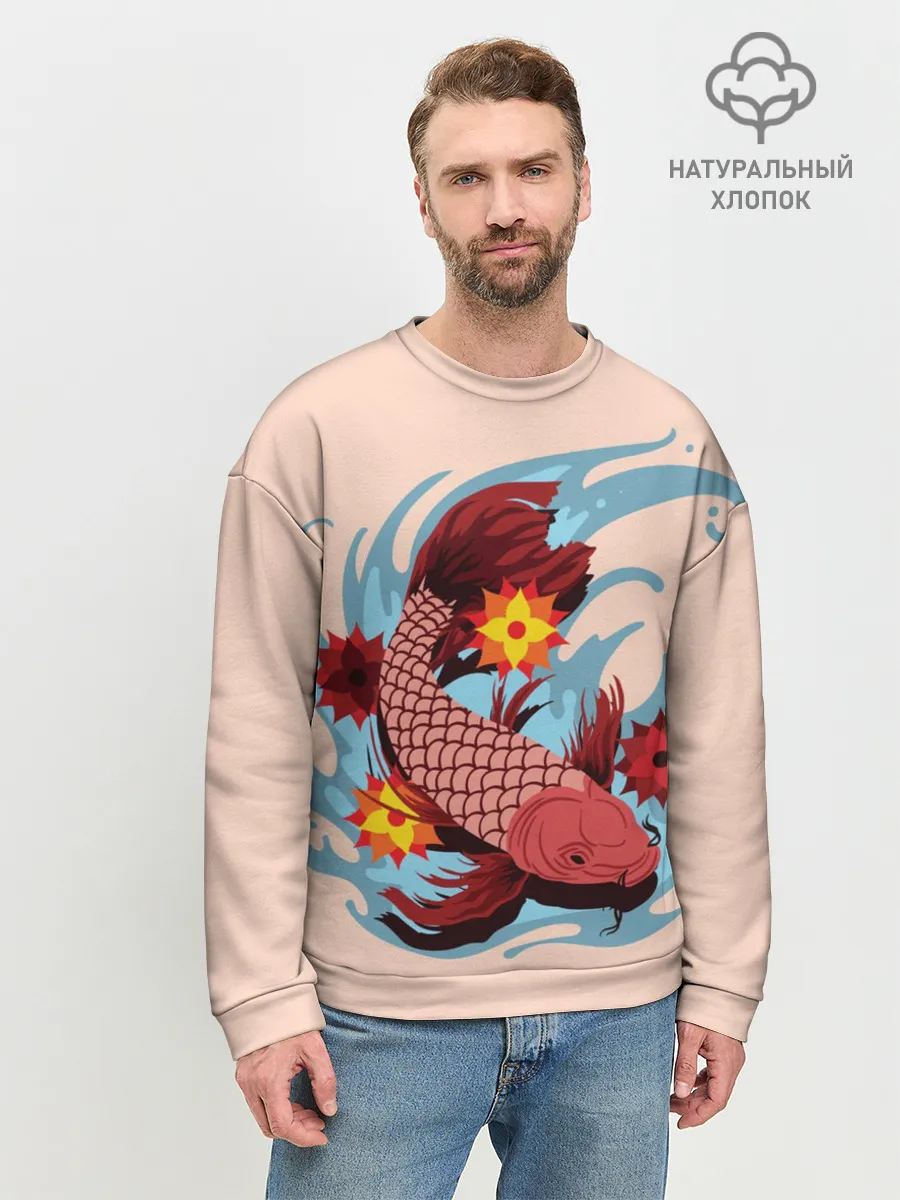 Мужской свитшот базовый / Японский Карп