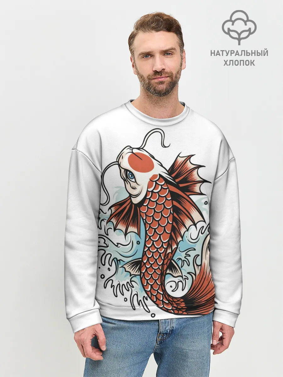 Мужской свитшот базовый / Карп Кои