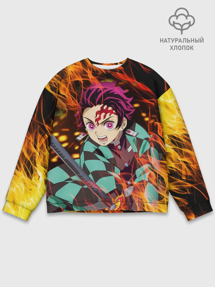 Мужской свитшот базовый / КЛИНОК РАССЕКАЮЩИЙ ДЕМОНОВ