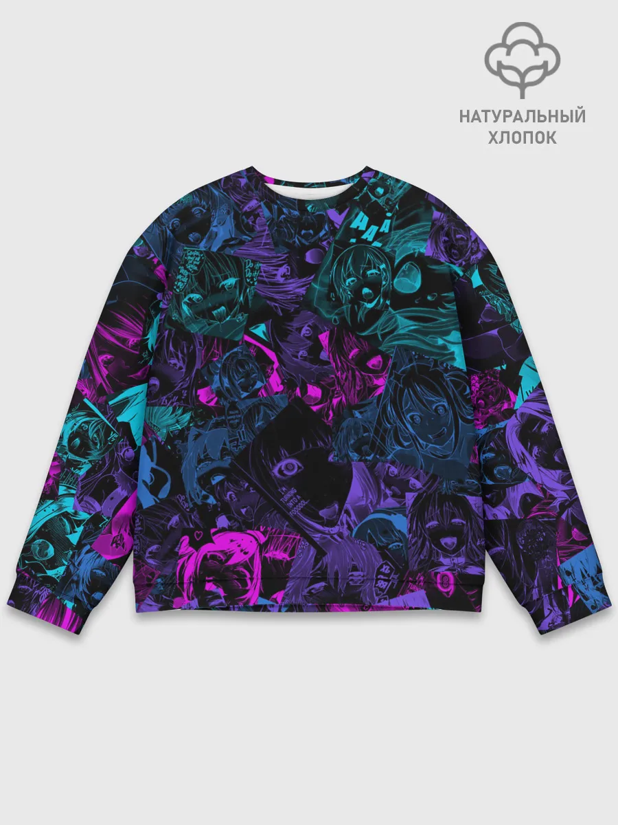 Мужской свитшот базовый / Neon Ahegao
