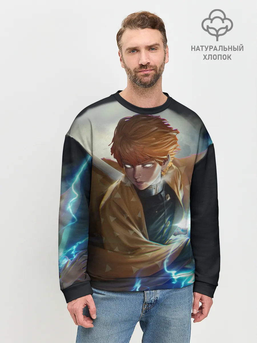 Мужской свитшот базовый / КЛИНОК РАССЕКАЮЩИЙ ДЕМОНОВ