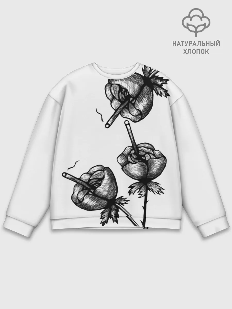 Мужской свитшот базовый / Дымящие розы