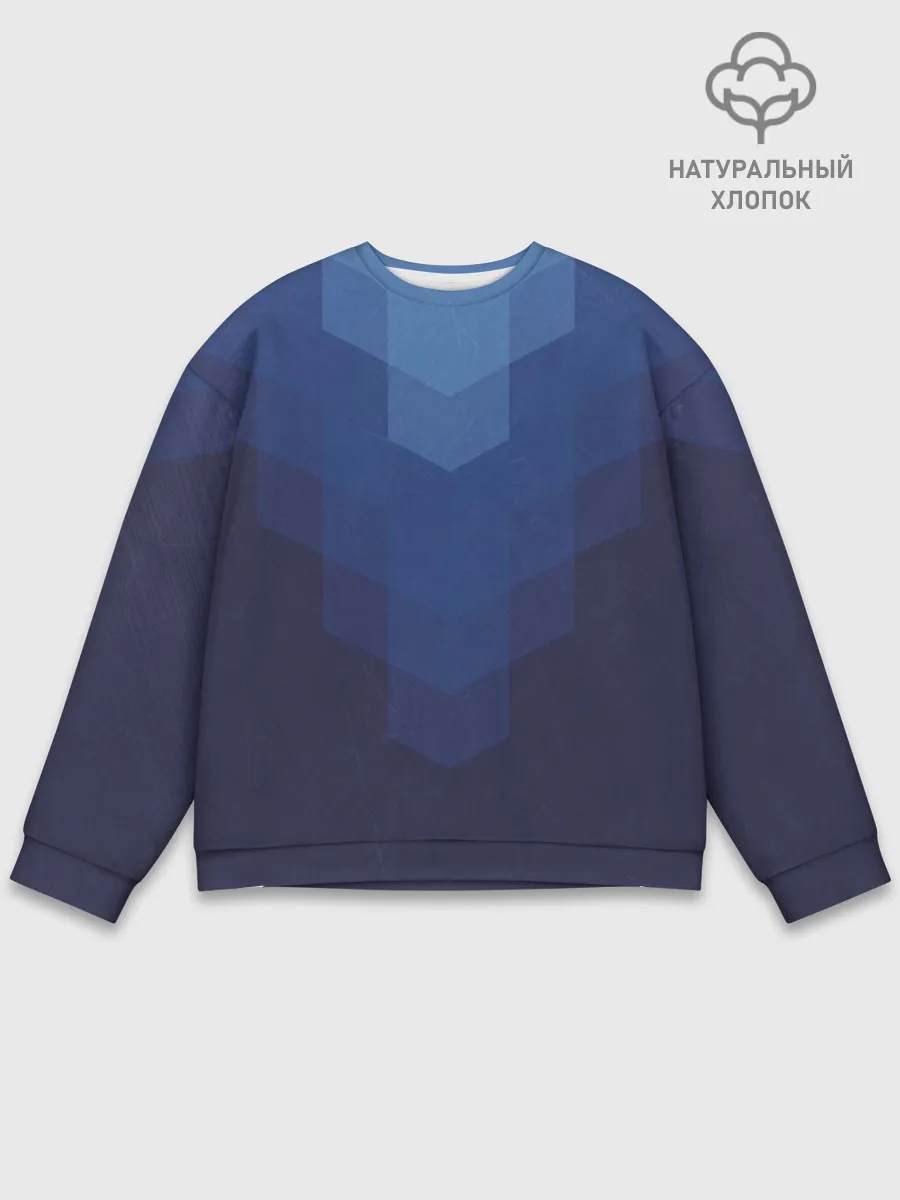 Мужской свитшот базовый / Сине-черная Геометрия Линий