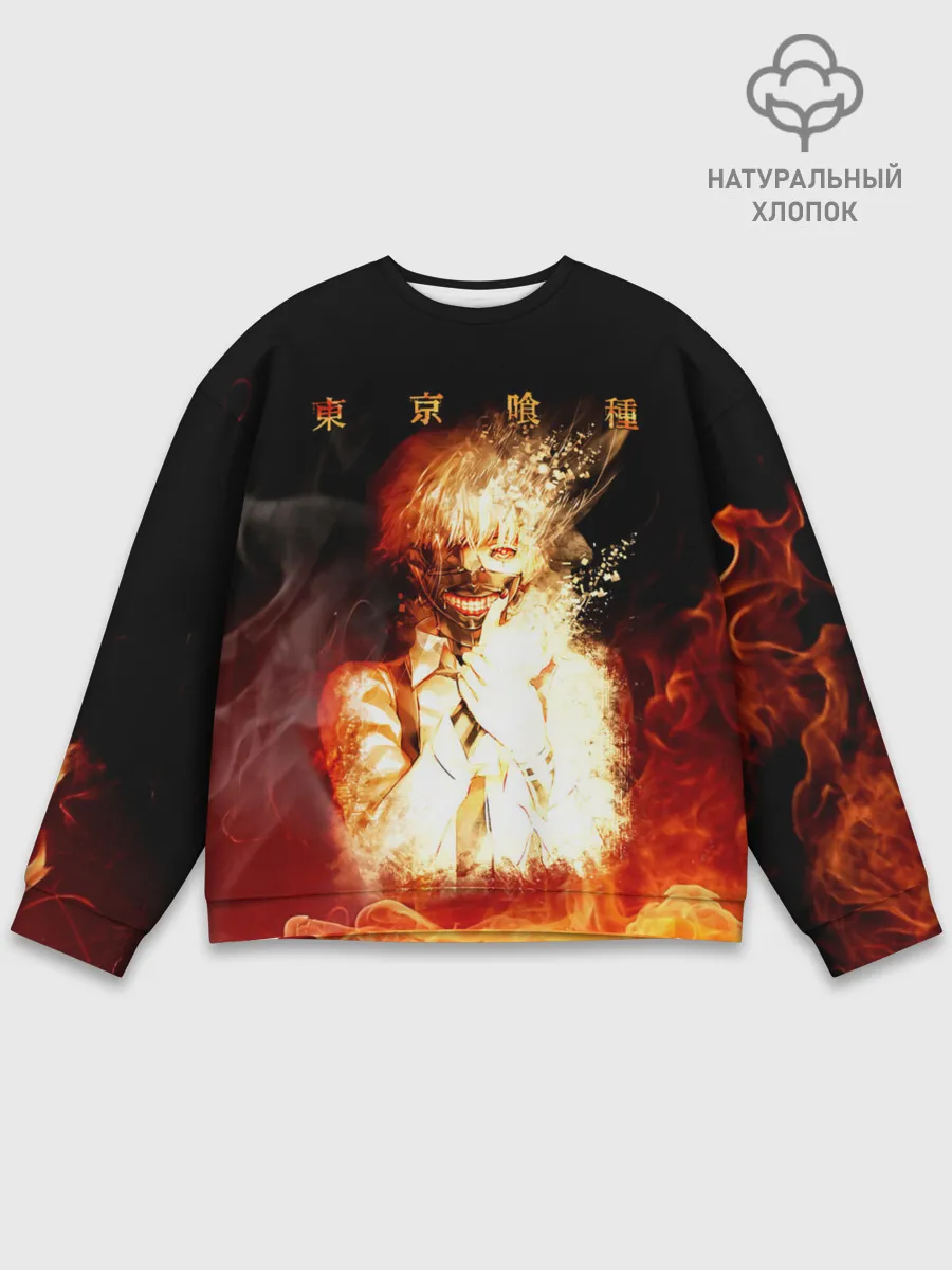 Мужской свитшот базовый / Огненый Канеки Кен