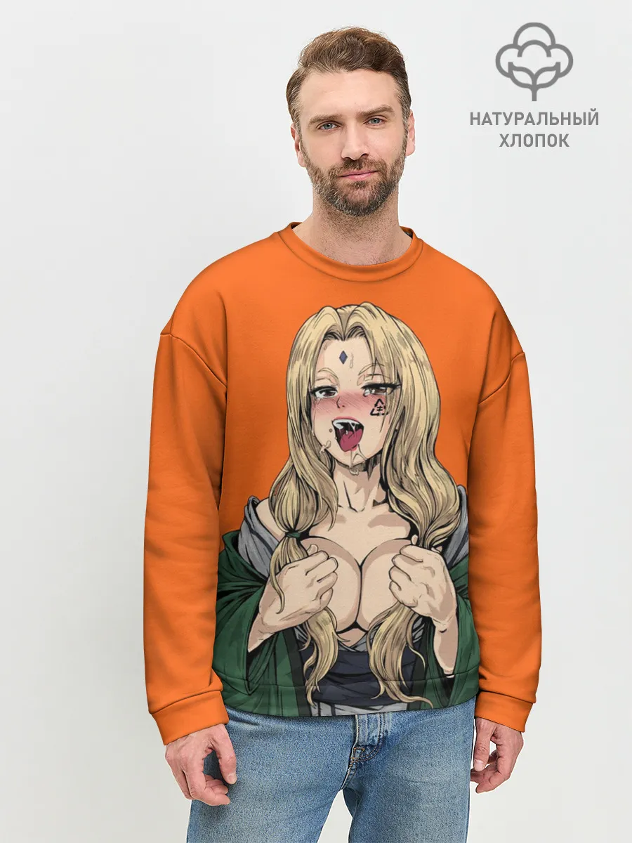 Мужской свитшот базовый / Ahegao Цунаде