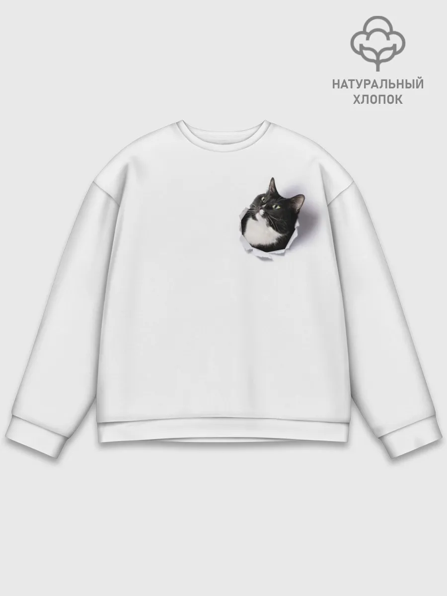 Мужской свитшот базовый / КОТ В СЕРДЦЕ