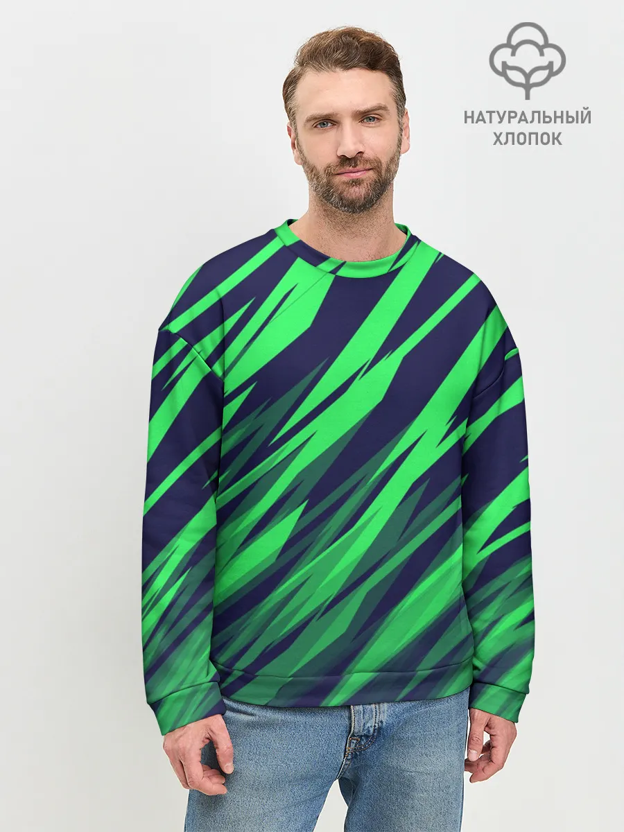 Мужской свитшот базовый / Абстрактный дизайн ,,Зелень