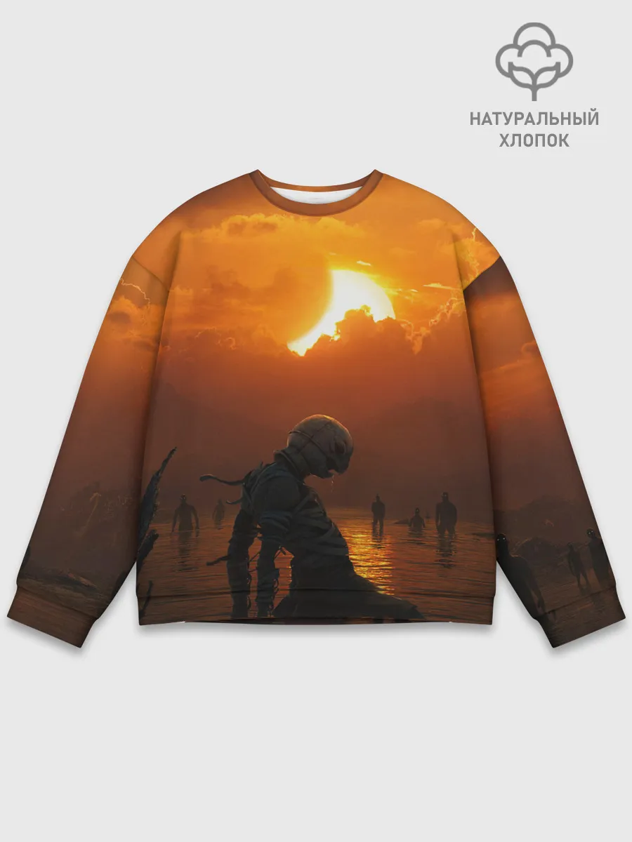 Мужской свитшот базовый / Берсерк закат
