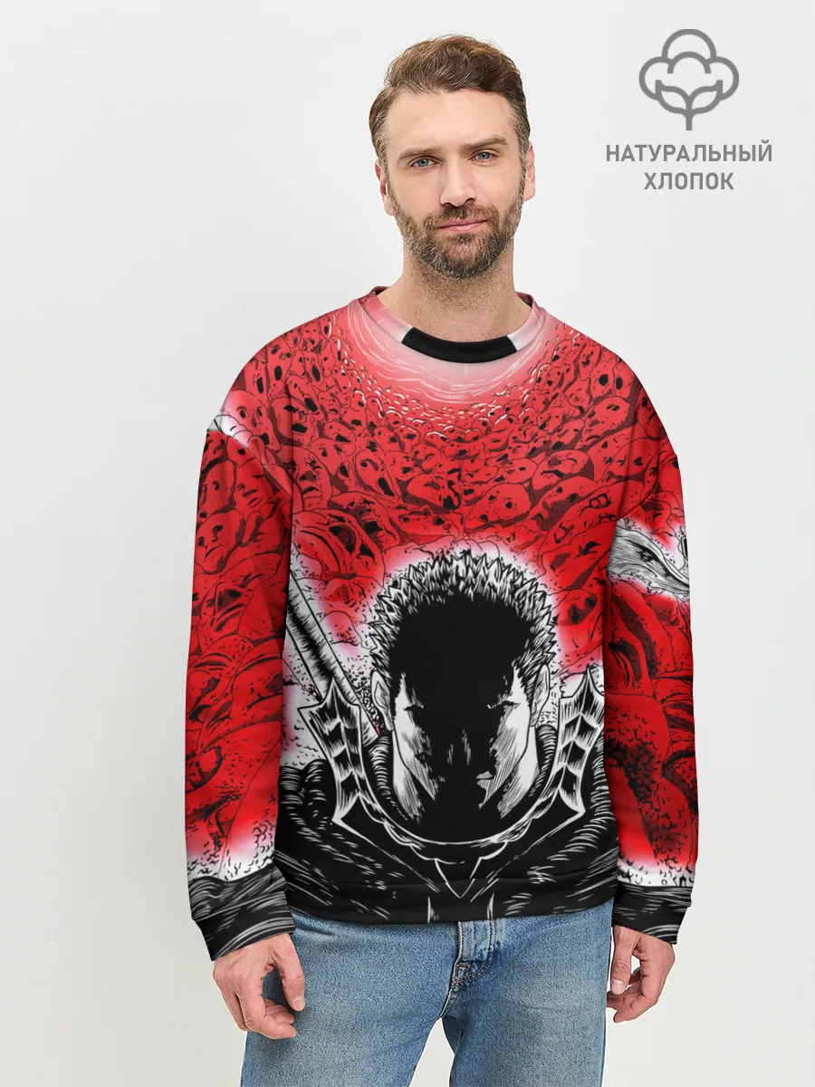 Мужской свитшот базовый / Берсерк черное солнце