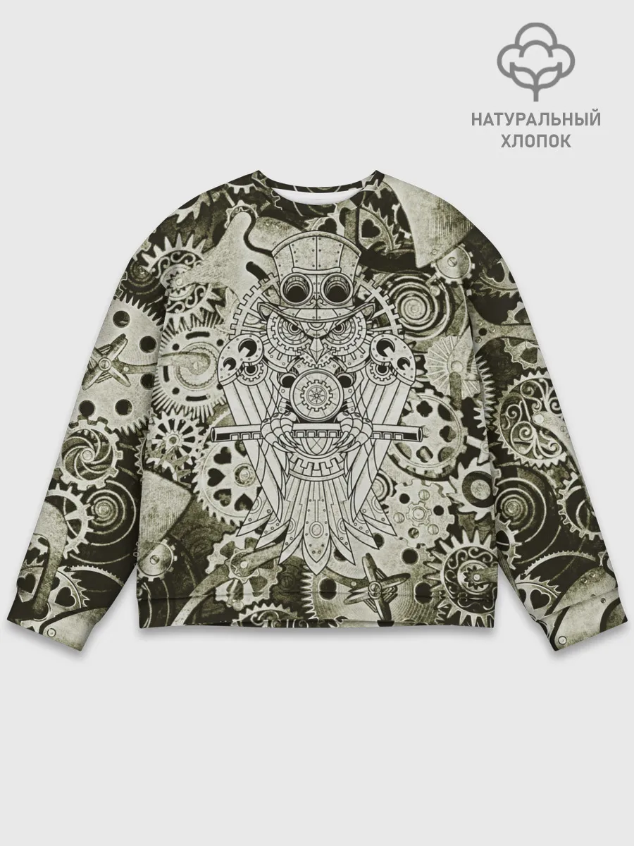Мужской свитшот базовый / Стимпанк Сова
