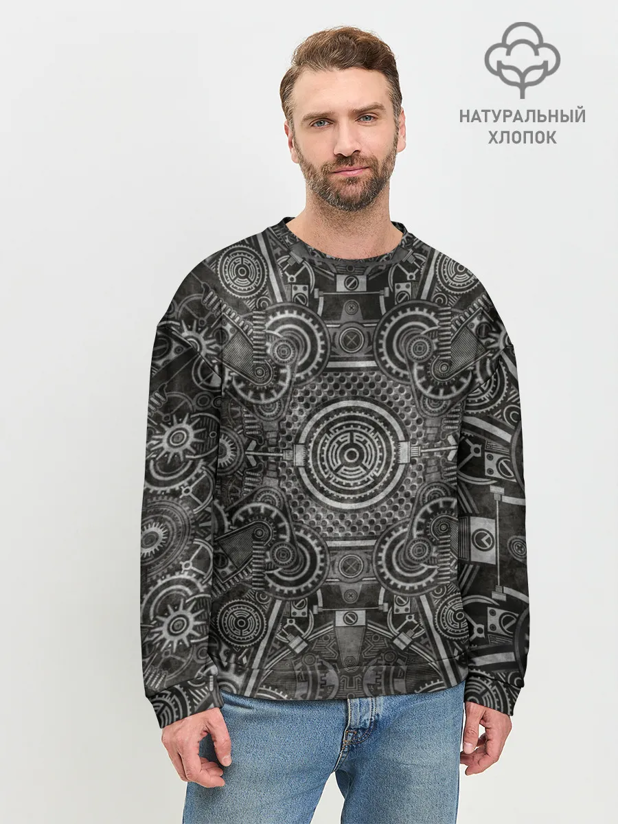 Мужской свитшот базовый / Стимпанк Механизм