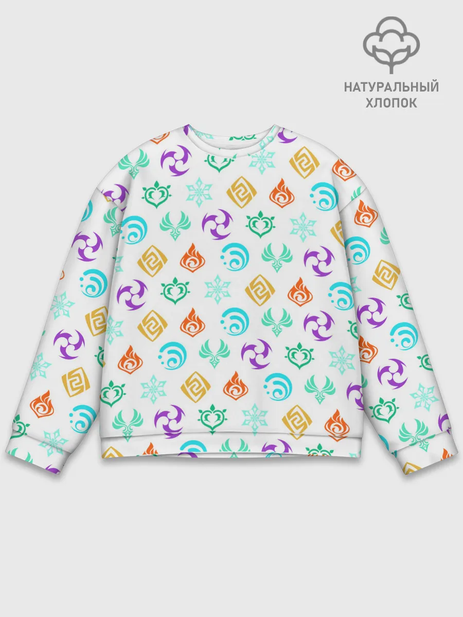 Мужской свитшот базовый / GENSHIN IMPACT ЭМБЛЕМЫ