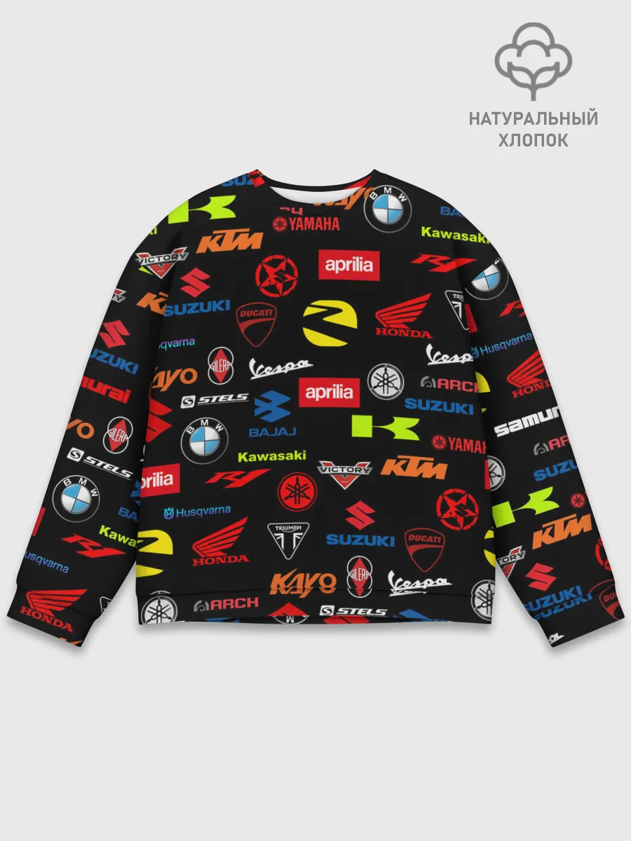 Мужской свитшот базовый / Motorcycle pattern | Мото паттерн