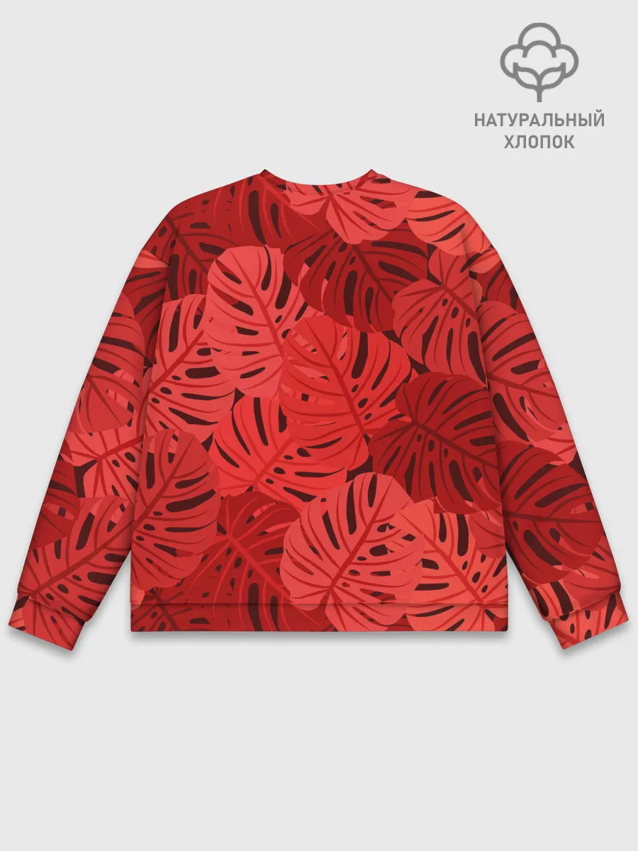 Мужской свитшот базовый / Тропические листья Монстера