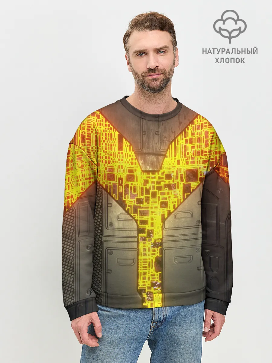 Мужской свитшот базовый / Неоновая внутренность 3D