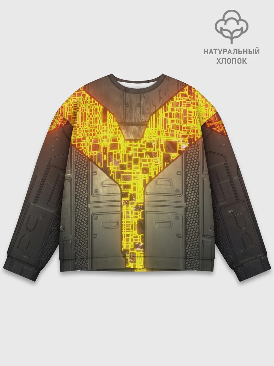 Мужской свитшот базовый / Неоновая внутренность 3D