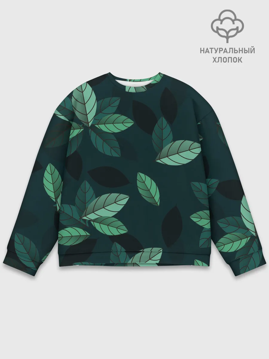 Мужской свитшот базовый / Текстура Листья