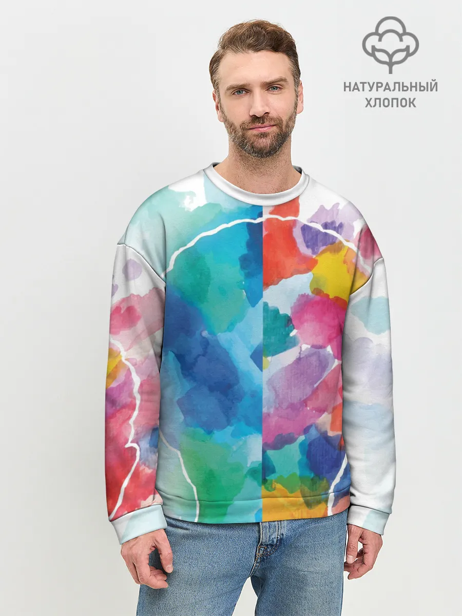 Мужской свитшот базовый / Акварель