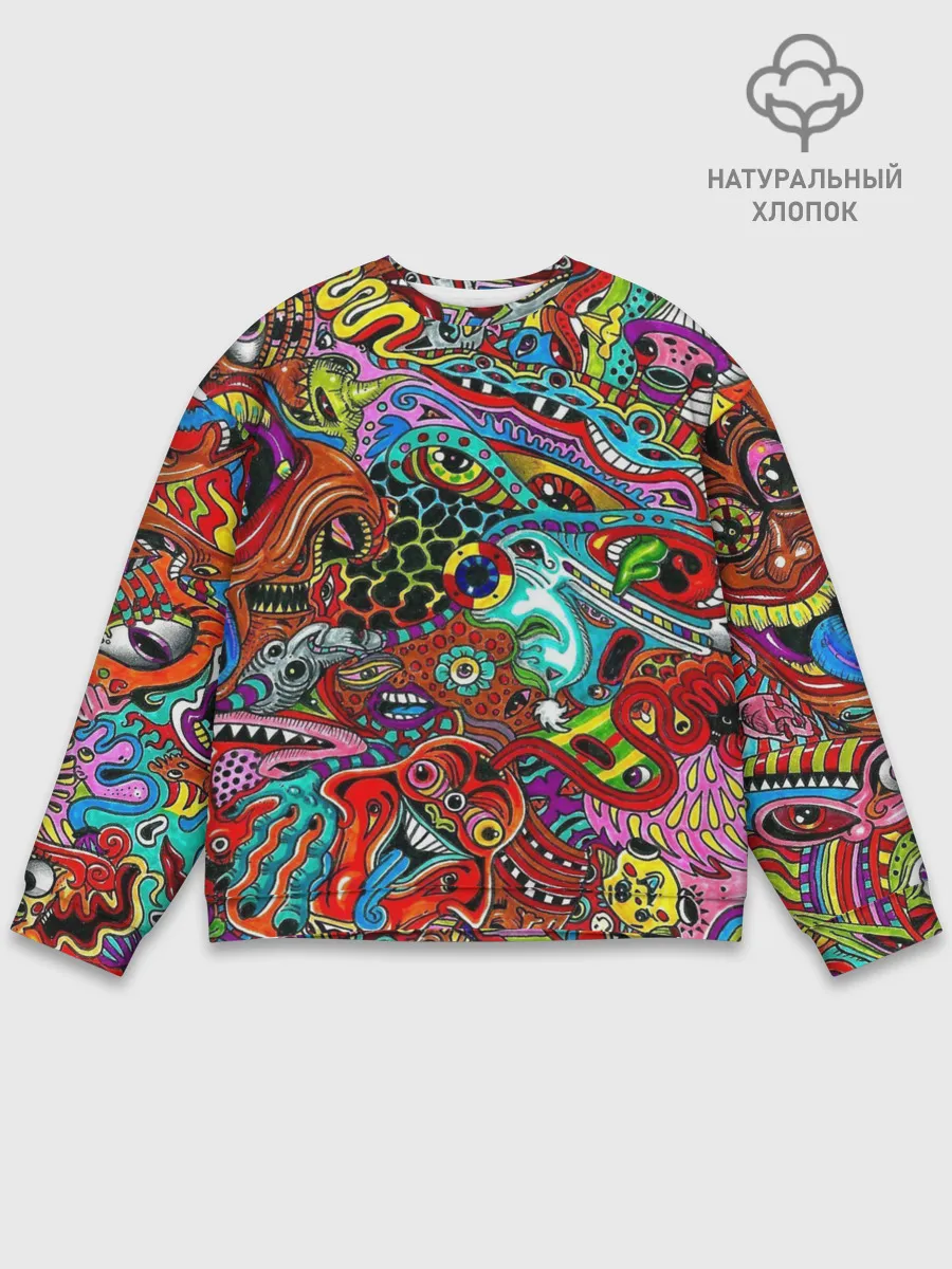 Мужской свитшот базовый / яркая абстракция