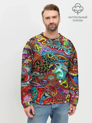 Мужской свитшот базовый / яркая абстракция