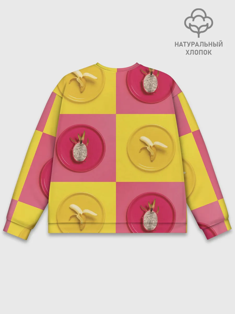 Мужской свитшот базовый / фрукты шахматы