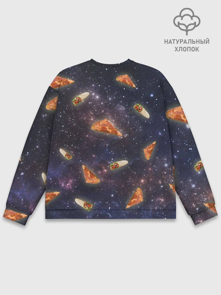 Мужской свитшот базовый / Котик в космосе