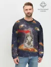 Мужской свитшот базовый / Котик в космосе