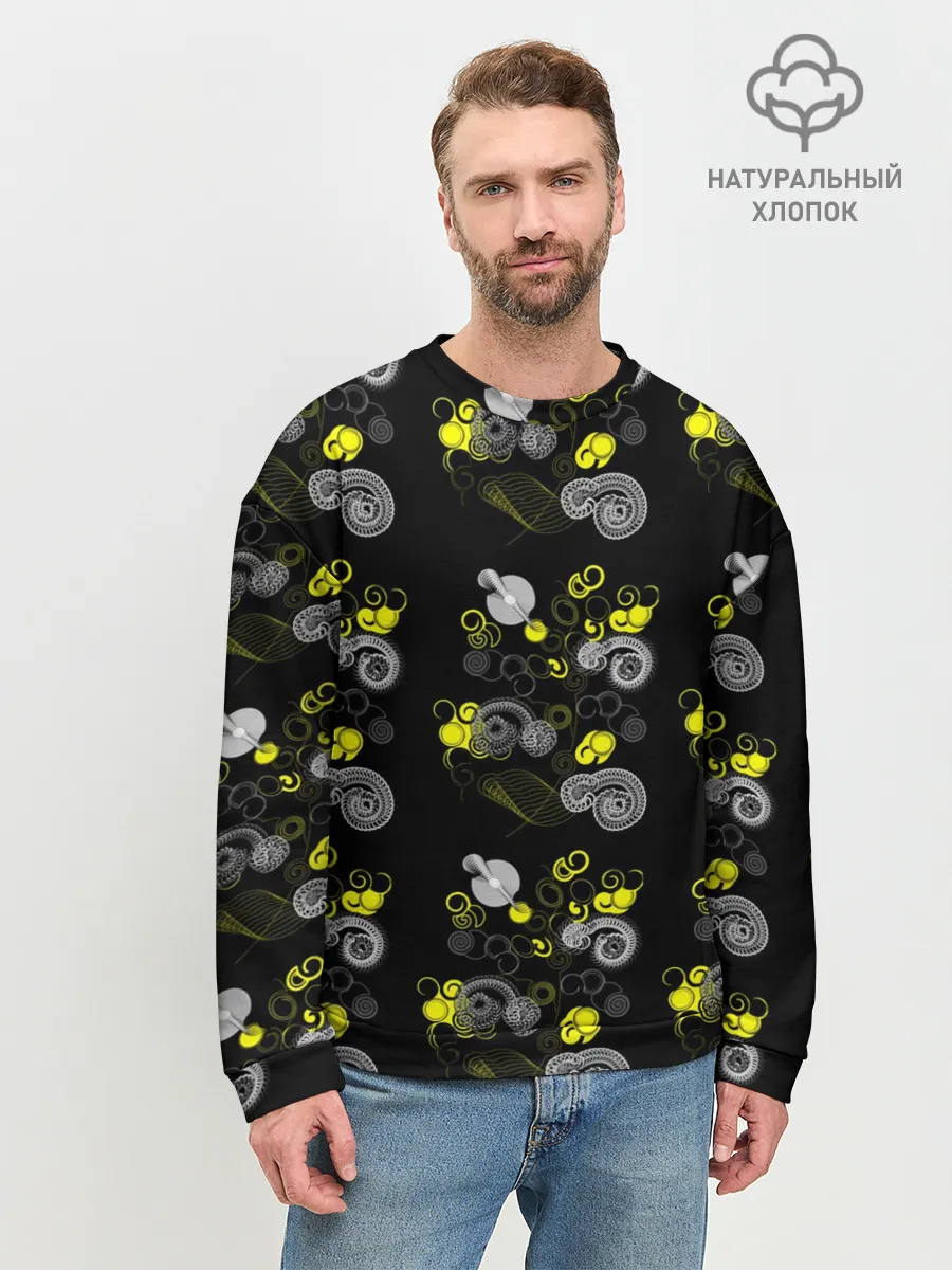 Мужской свитшот базовый / неоновая абстракция