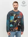 Мужской свитшот базовый / Batman, Cyborg VS Steppenwolf