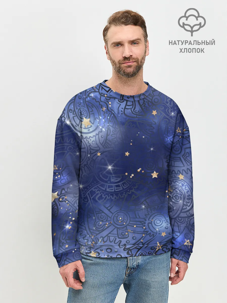 Мужской свитшот базовый / Небо в стиле Стимпанк