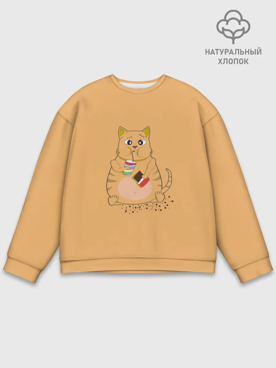 Мужской свитшот базовый / РЫЖИЙ КОТ ТОЛСТЯК