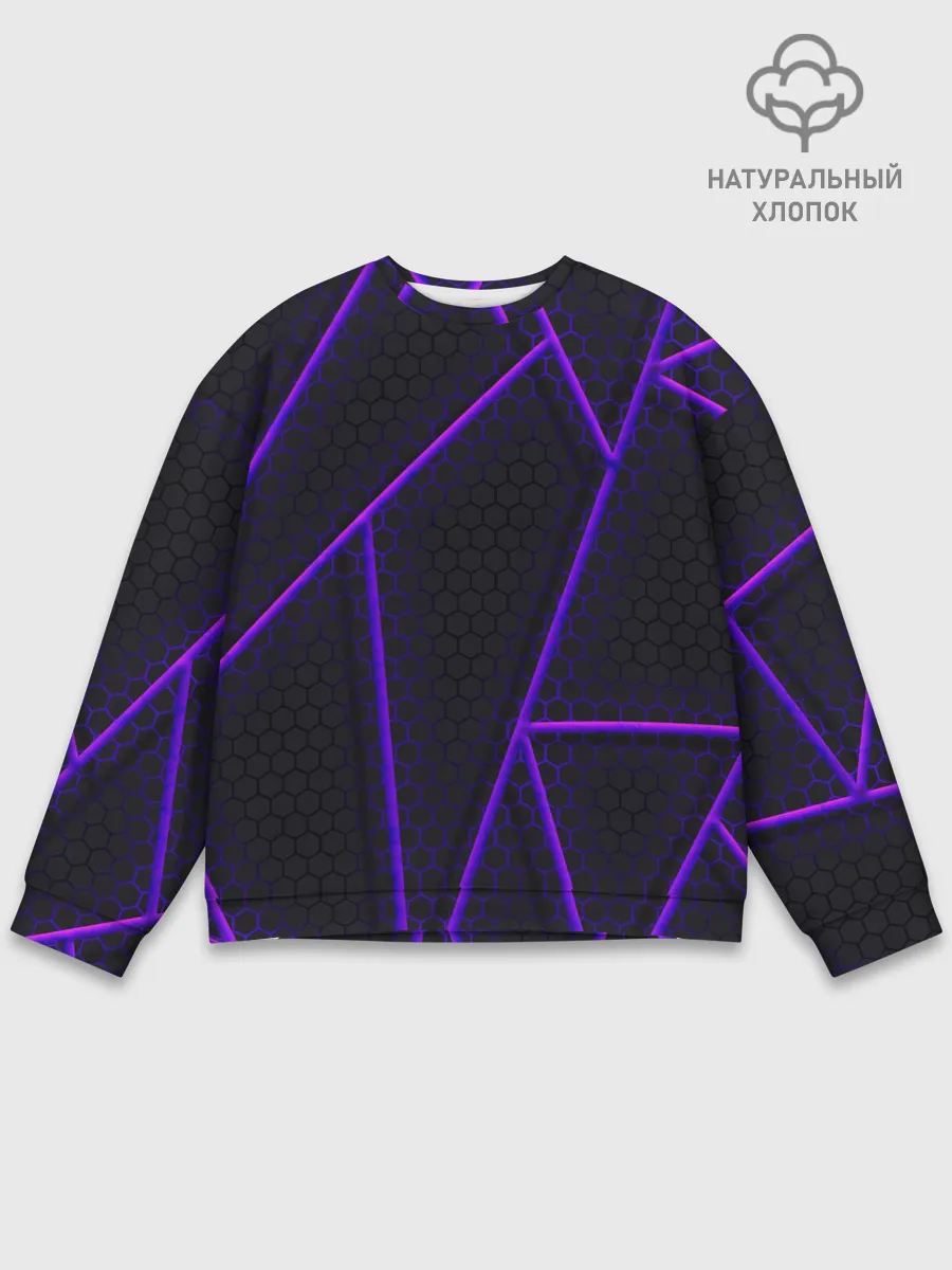 Мужской свитшот базовый / СОТЫ НЕОНОВЫЕ - ГЕОМЕТРИЯ