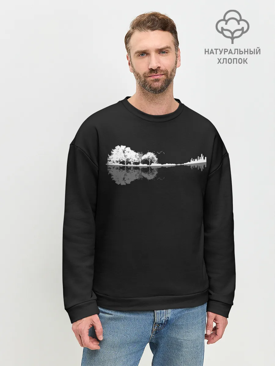 Мужской свитшот базовый / Natural Guitar. Reflection