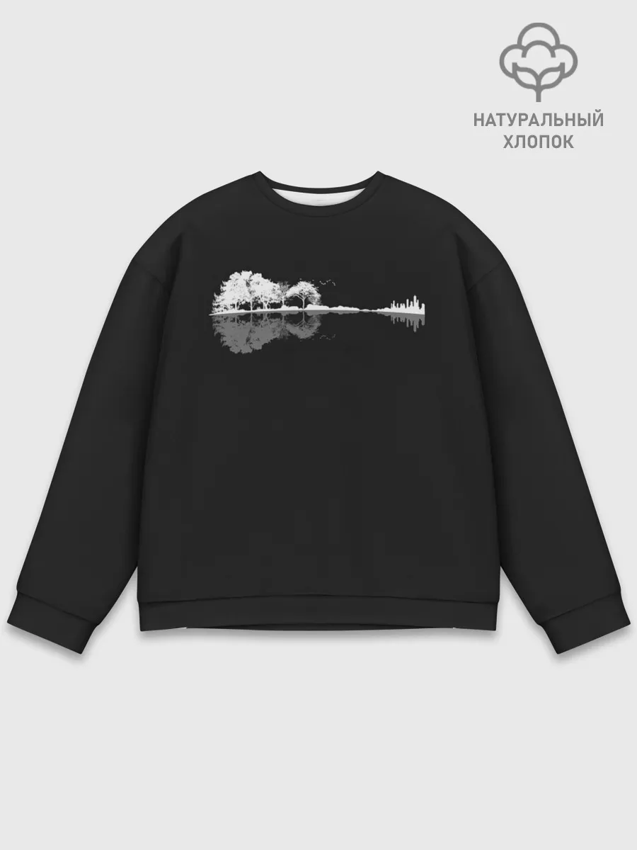 Мужской свитшот базовый / Natural Guitar. Reflection