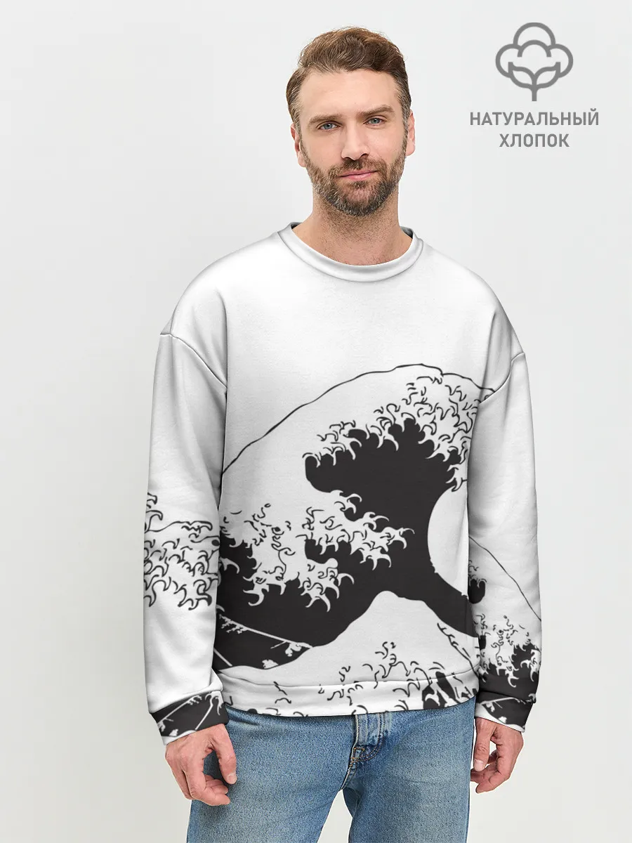 Мужской свитшот базовый / Волна Канагава Япония | Sea Wave