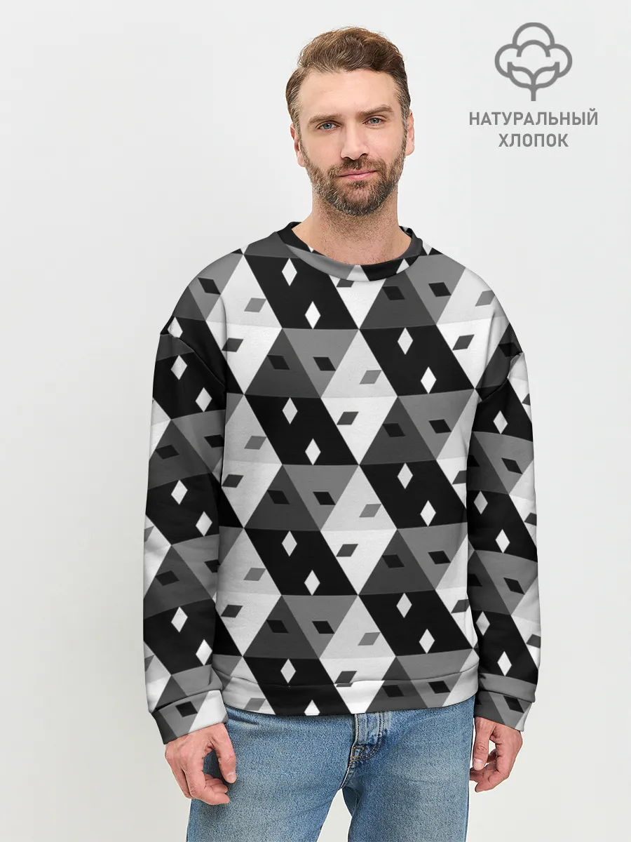Мужской свитшот базовый / Абстрактные кубики