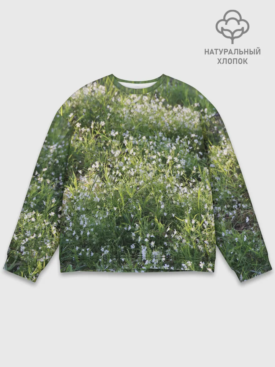 Мужской свитшот базовый / луг белых колокольциков