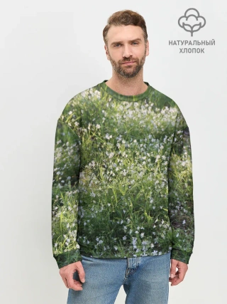 Мужской свитшот базовый / луг белых колокольциков